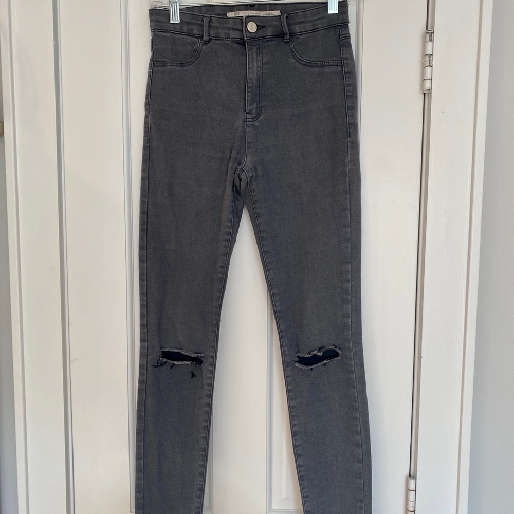 Gray High Waisted Skinny Jeans